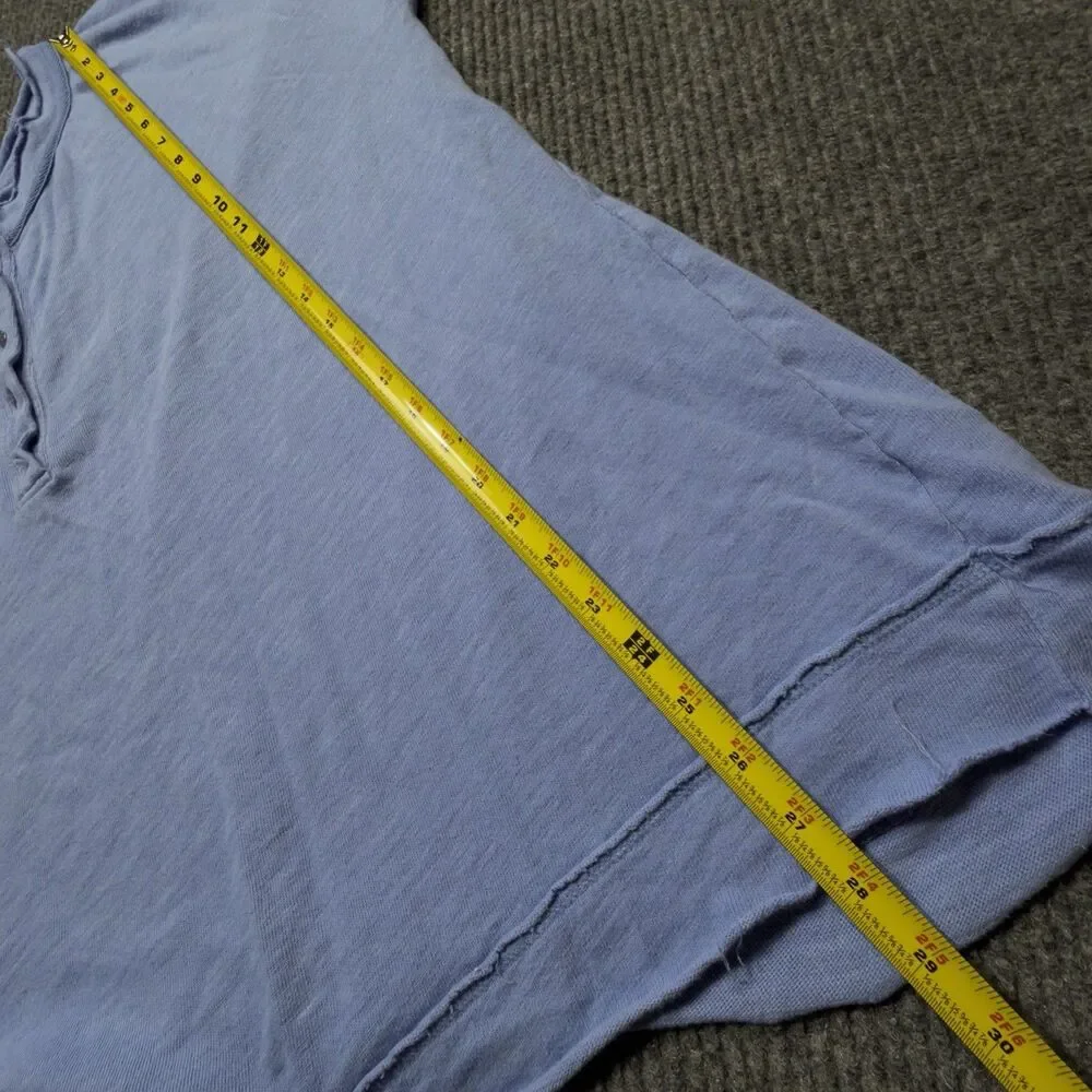 Free People Intimately Free Henley Top Shirt Size Small Oversized Light Blue